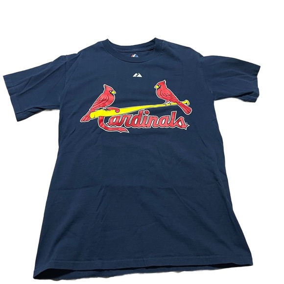 Albert Pujols Majestic Navy St Louis Cardinals Jersey Tee Size Small Baseball - Picture 1 of 7